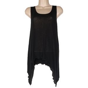 OLIVE OLIVIA Black Sharkbite Hem Sleeveless Tank Top Medium NWT